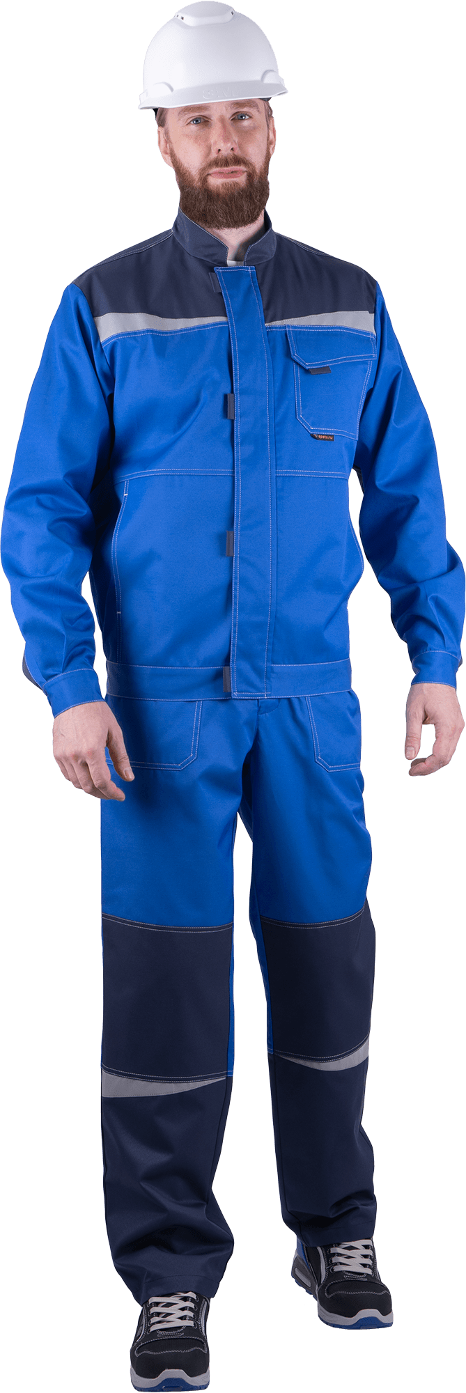 Костюм ОПЗ летний КМ-10 ЛЮКС мужской (брюки) цв. василек с темно-синим