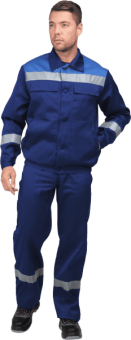картинка Костюм ОПЗ летний МАСТЕР - ЛЮКС мужской цв. темно-синий с васильком от магазина ПРОФИ+