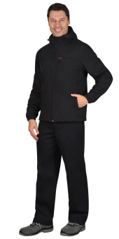 картинка Куртка АЗОВ мужская цв. черный с капюшоном от магазина ПРОФИ+