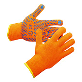 Перчатки ВС СНЕЖИНКА цв оранжевый акриловые с ПВХ покрытием 
