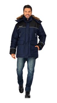 картинка Куртка утепленная МОНБЛАН мужская цв. темно-синий с черным от магазина ПРОФИ+