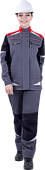 Куртка ОПЗ летняя ТУРБО SAFETY женская цв. серый с черной и красной отделкой