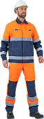 Костюм сигнальный летний БРАЙТ мужской цв. флуоресцентный оранжевый с синим