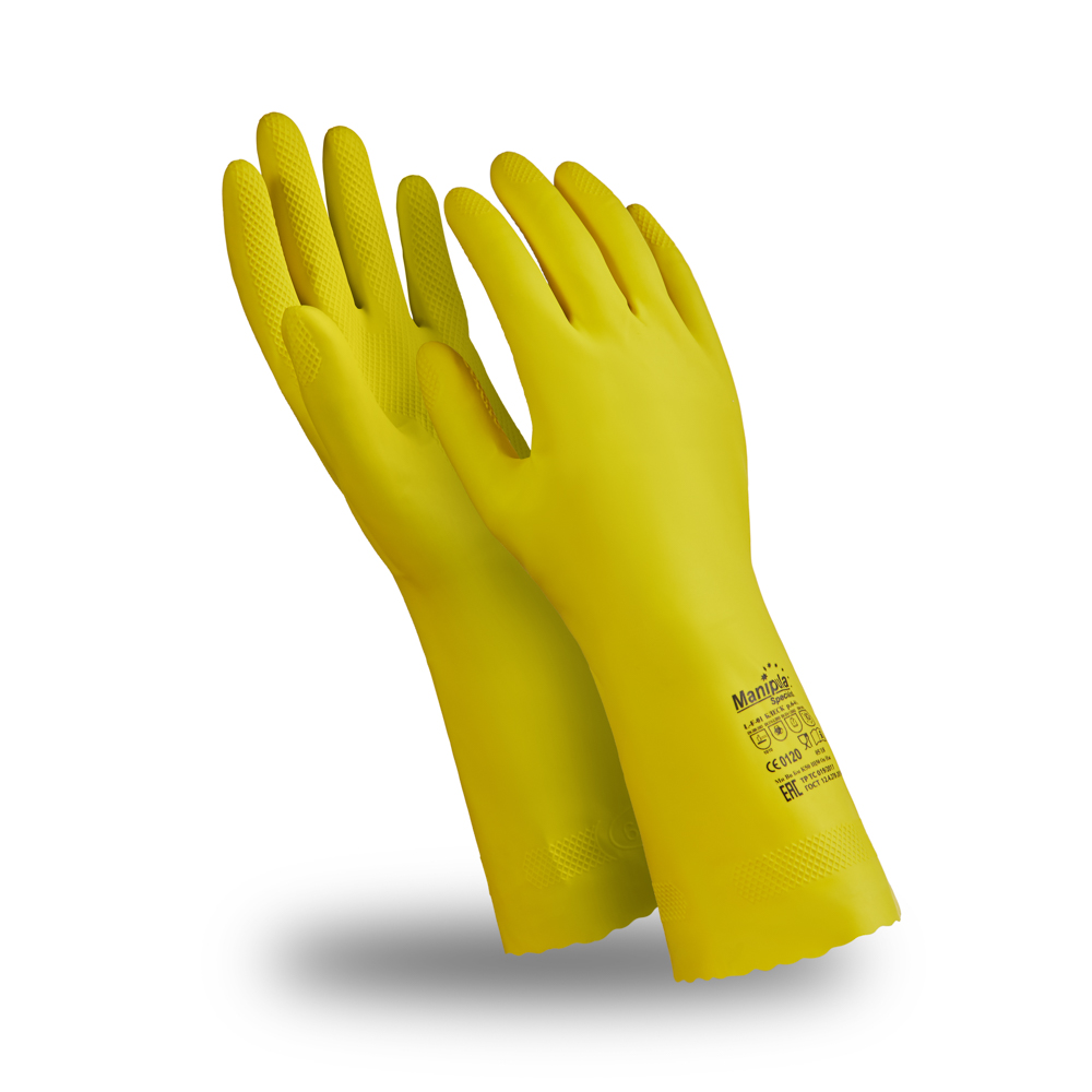 Перчатки латексные БЛЕСК (L-F-01) 0.40 мм цв. желтый
