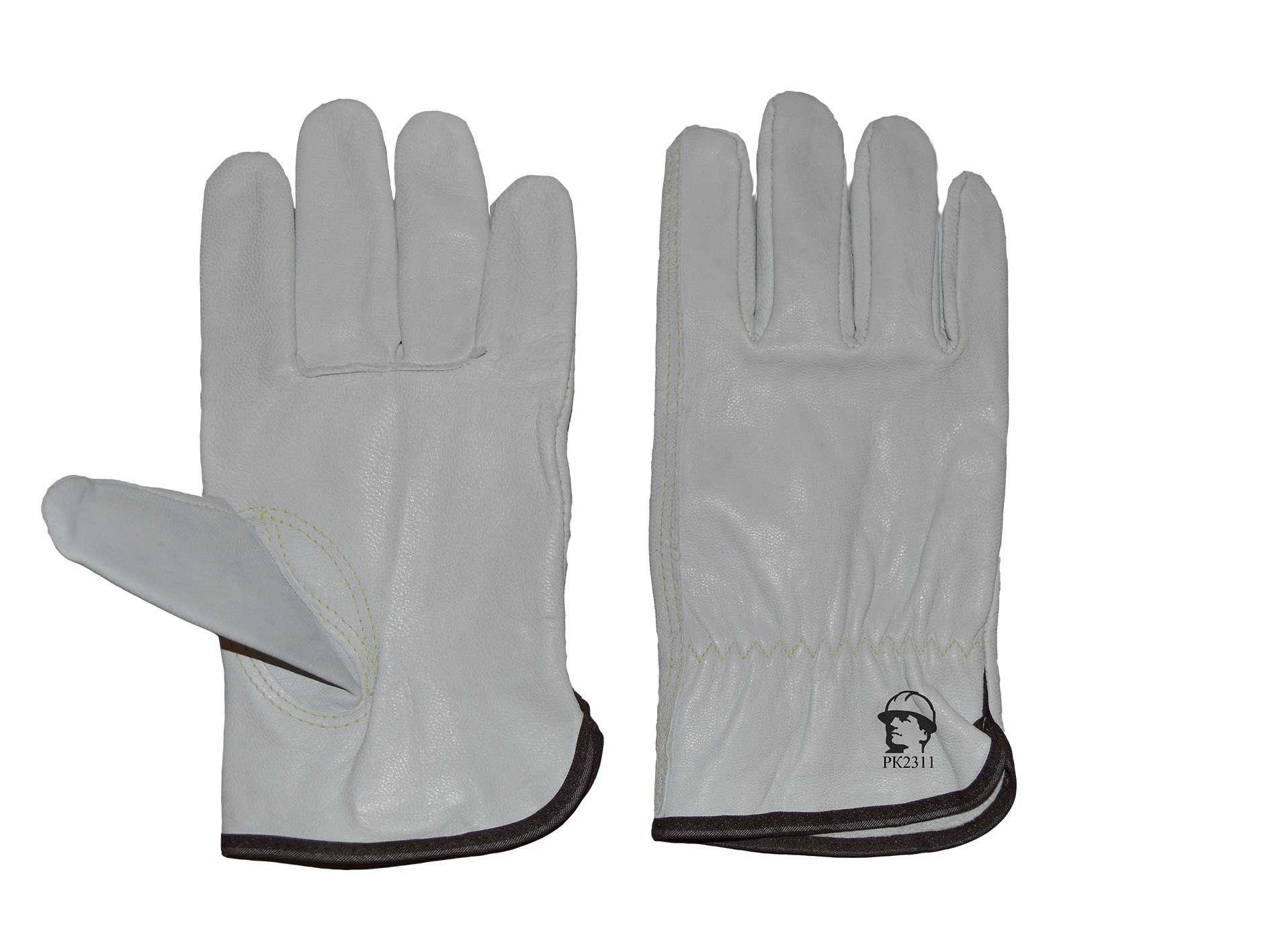 Перчатки кожаные РОСМАРКА (2311) из козьей кожи цв. серый