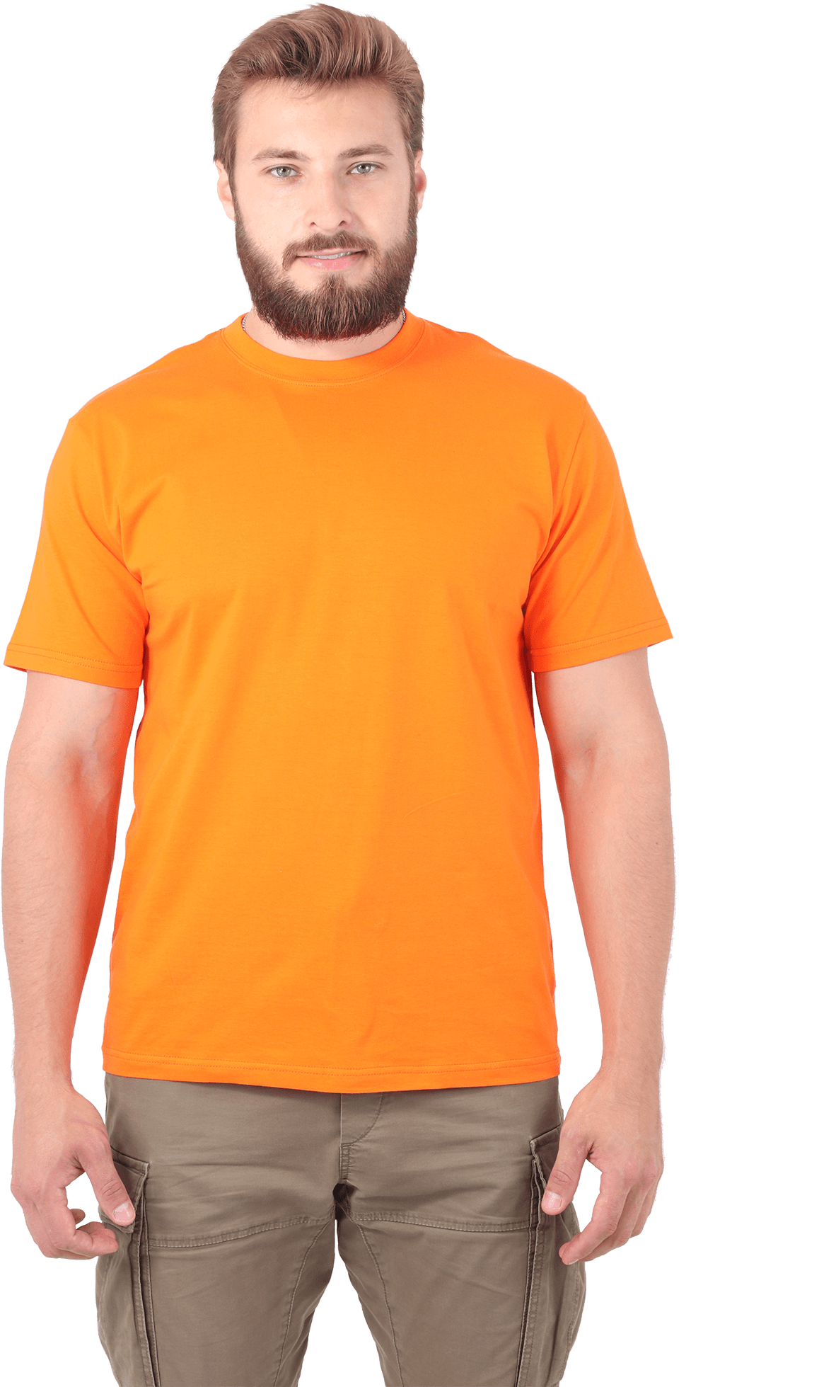 Футболка мужская Х/Б 160 г/м2 к/рукав цв. оранжевый