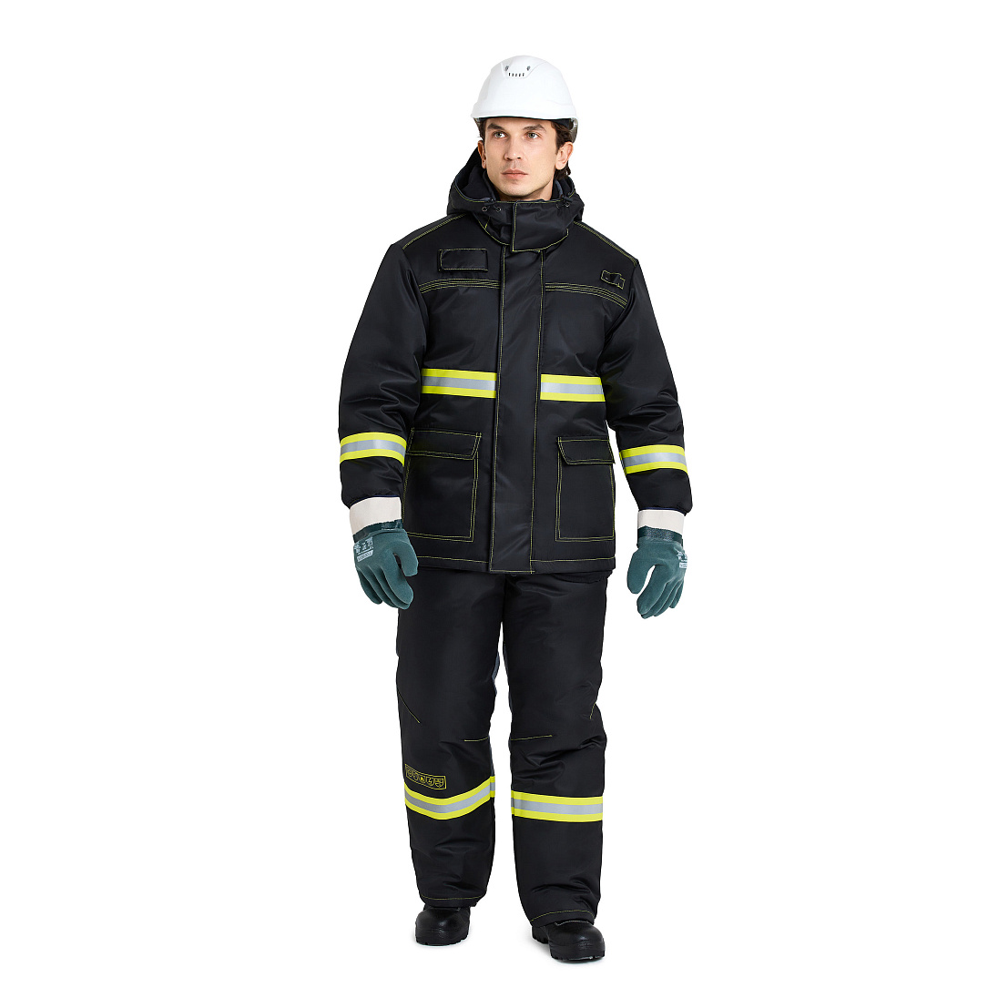 Костюм для нефтяников зимний МАСТОЙЛ ПЛЮС 2 класс защиты мужской цв. серый с черным