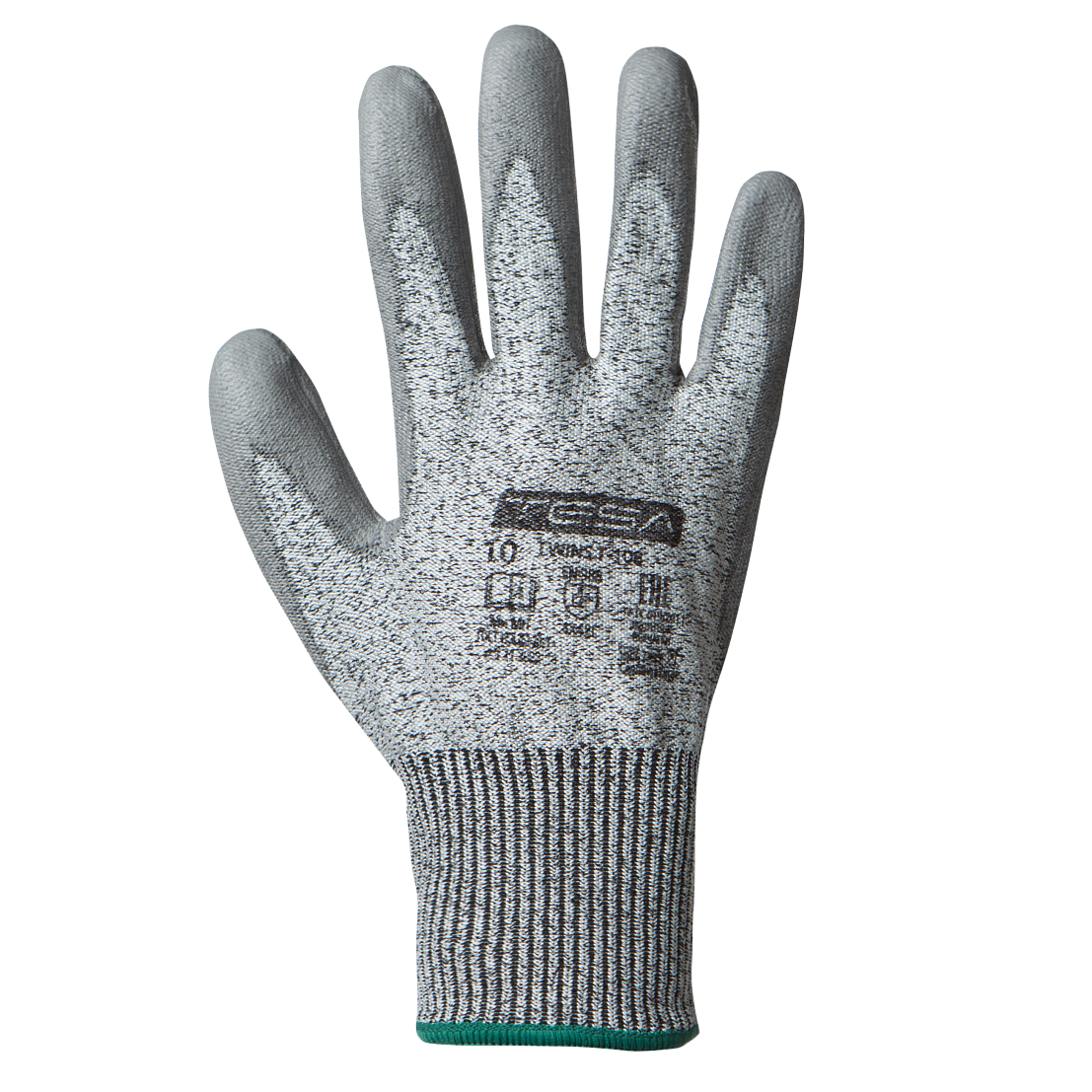 Перчатки противопорезные TESA TWINS T-108 (полиуретановое покрытие) цв. серый