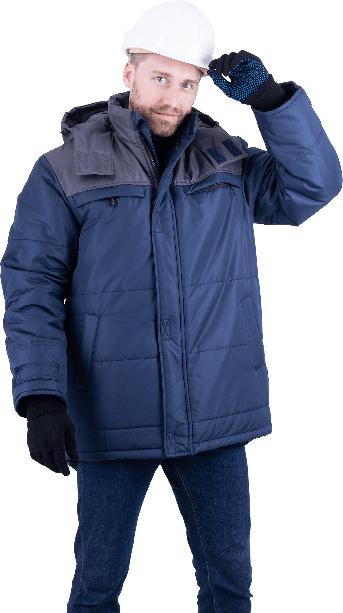 Куртка утепленная ШАТЛ мужская цв. темнно-синий с серым