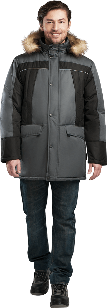 Куртка утепленная СКАНДИНАВИЯ ЛЮКС мужская цв. серый с черным