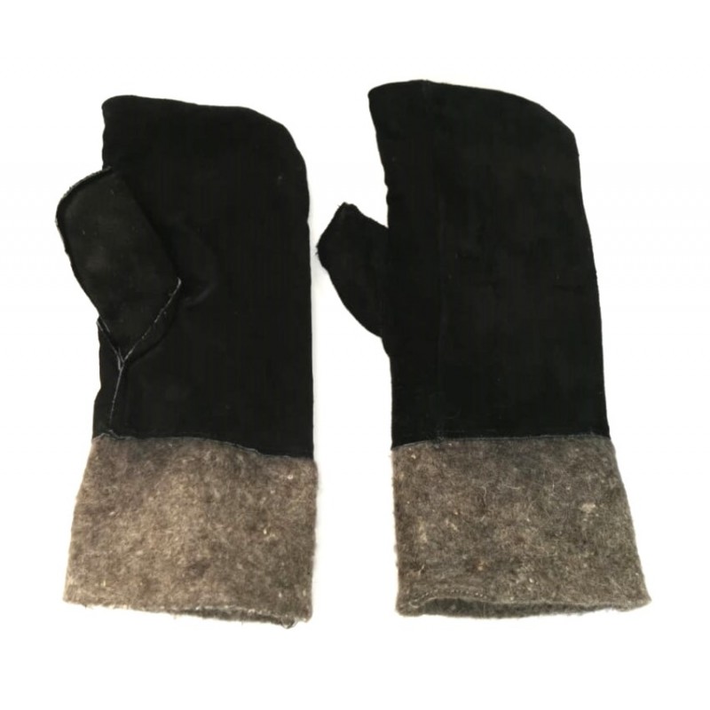 Вачеги MILL цельнокроенные спилок с сукном цв. черный