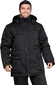 Куртка для охраны зимняя ЗАЩИТА мужская цв. черный