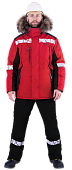 Куртка ОПЗ зимняя ХАЙ-ТЕК SAFETY мужская цв. красная с чёрной отделкой