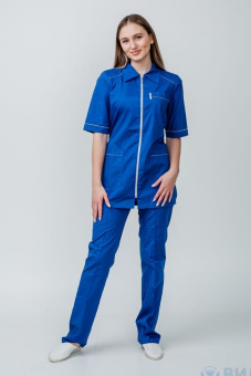 картинка Костюм ОПЗ облегчённый ВИЛАН КМ.108 на молнии женский рукав 3/4 цв. василек от магазина ПРОФИ+