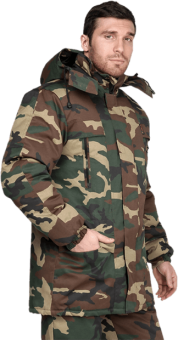 картинка Куртка для охраны зимняя ТУРИСТ мужская КМФ зеленый от магазина ПРОФИ+