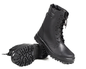картинка Ботинки зимние ОМОН ХРОМ ТЭП с высоким берцем натуральный мех цв. черный от магазина ПРОФИ+