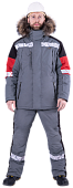 Куртка ОПЗ зимняя ХАЙ-ТЕК SAFETY мужская цв. серый с чёрной и красной отделкой