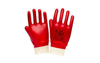 картинка Перчатки ПВХ ГРАНАТ арт. PK26-I полный облив, манжета цв. красный от магазина ПРОФИ+