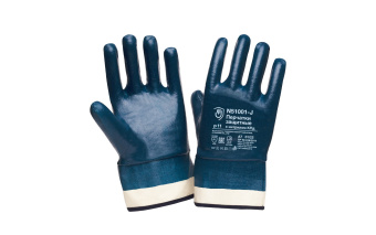 картинка Перчатки НИТРИЛОВЫЕ КП N51001-J полный облив крага цв. синий от магазина ПРОФИ+