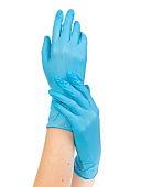 Перчатки нитриловые смотровые 4.2 гр цв. голубые