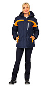 Куртка утепленная ЛЕДИ СПЕЦ женская цв.синий с оранжевым
