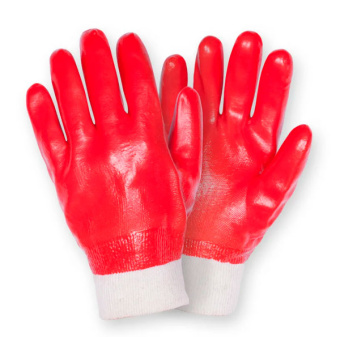 картинка Перчатки ПВХ ГРАНАТ МБС (001-3) полный облив манжета цв. красный от магазина ПРОФИ+