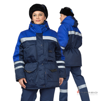 картинка Куртка ОПЗ зимняя ЗИМА женская цв. синий с васильковым от магазина ПРОФИ+