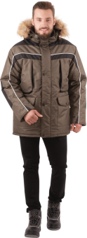 Куртка утепленная ДИКСОН мужская цв. хаки с чёрным