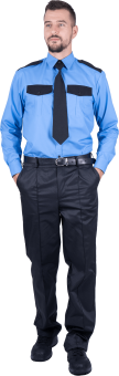 картинка Сорочка для охраны ОХРАННИКА мужская цв. голубой длинный рукав от магазина ПРОФИ+