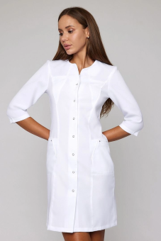 картинка Халат медицинский DOCTOR BIG м. 2-42-01-3 женский рукав ¾ на кнопках цв. белый от магазина ПРОФИ+
