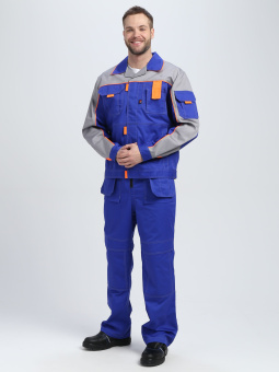 картинка Костюм ОПЗ летний СОЮЗ - ПРОФЕССИОНАЛ - 2 CH МВО мужской цв. васильковый со светло-серым и оранжевым от магазина ПРОФИ+