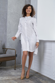 картинка Халат медицинский м. R213A женский длинный рукав тк. ТиСи цв. белый от магазина ПРОФИ+