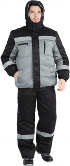 картинка Костюм ОПЗ зимний БАЙКАЛ мужской цв. серый-черный от магазина ПРОФИ+