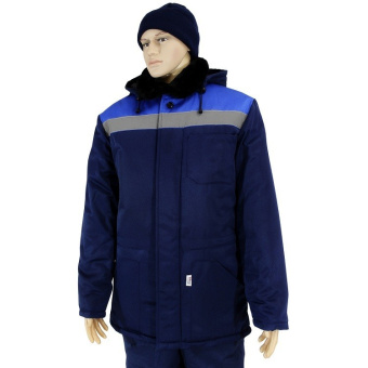 картинка Куртка ОПЗ зимния БРИГАДА-Р мужская цв. темно-синий с васильковым от магазина ПРОФИ+