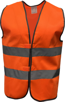 картинка Жилет сигнальный J02 повышенной видимости цв. оранжевый флуоресцентный от магазина ПРОФИ+