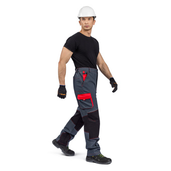 картинка Брюки ОПЗ летние РЕЙН мужские цв. темно-серый с черным и красным от магазина ПРОФИ+