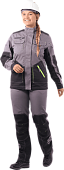 Куртка ОПЗ летняя ЭДВАНС женская цв. серый-т.серый-черный