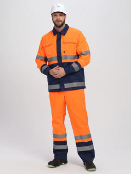картинка Костюм сигнальный летний ДОРОЖНИК мужской цв. оранжевый с темно-синим от магазина ПРОФИ+