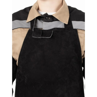 картинка Фартук сварщика СПИЛКОВЫЙ ГОСТ (спилок 1-1,3 мм) цв. черный от магазина ПРОФИ+