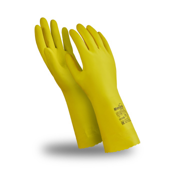 картинка Перчатки латексные БЛЕСК (L-F-01) 0.40 мм цв. желтый от магазина ПРОФИ+