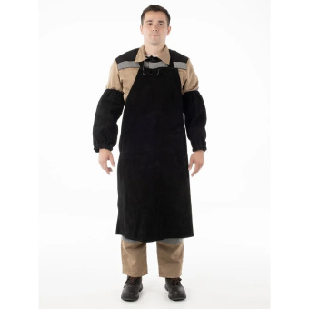 картинка Фартук сварщика СПИЛКОВЫЙ ГОСТ (спилок 1-1,3 мм) цв. черный от магазина ПРОФИ+