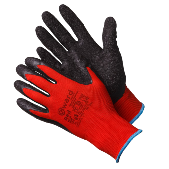 картинка Перчатки нейлоновые GWARD Red (L2001) красные с черным текстурированным латексом от магазина ПРОФИ+