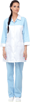 картинка Костюм медицинский БИОРИТМ женский цв. белый со светло-голубым от магазина ПРОФИ+