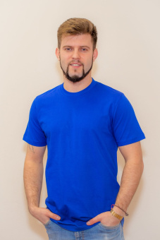 картинка Футболка мужская BASIC х/б 160 г/м2 к/рукав цв. синий от магазина ПРОФИ+