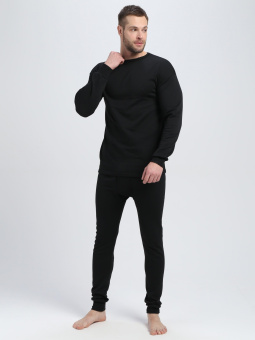 картинка Белье нательное зимнее ТРИКОТАЖНОЕ с начесом мужское цв. черный от магазина ПРОФИ+