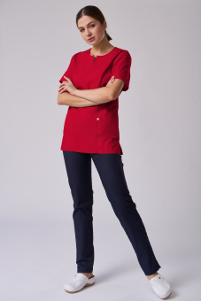 картинка Костюм медицинский ТиСи 17-008/3-295 женский рукав 3/4 цв. красный с темно-синим от магазина ПРОФИ+
