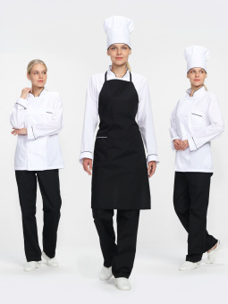 картинка Костюм ОПЗ облегчённый повара ГУРМАН женский цв. белый с черным от магазина ПРОФИ+