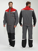 Костюм ОПЗ летний СТРОЙ - 1 CH МВО (брюки) мужской цв. темно-серый с красным и черным
