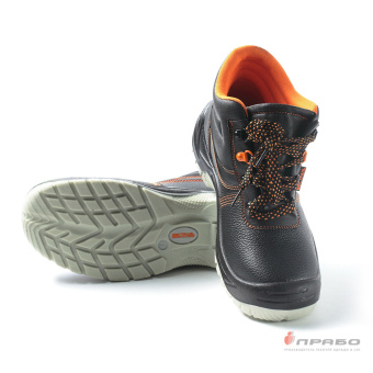 картинка Ботинки демисезонные МИСТРАЛЬ ПУ/ТПУ с МП и МС цв. черный с оранжевым от магазина ПРОФИ+