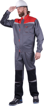 картинка Костюм ОПЗ летний КМ-10 ЛЮКС мужской (брюки) цв. серый-красный от магазина ПРОФИ+